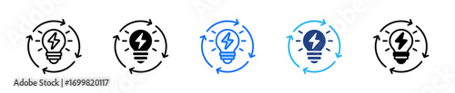 Energy Efficiency Icon Set Multiple Style Collection