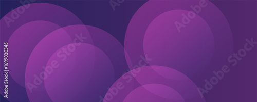 Abstract purple gradient background with layered transparent circles. Elegant and modern design concept suitable for digital poster