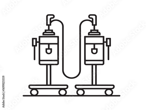 Minimalist medical suction equipment icon in elegant vector style