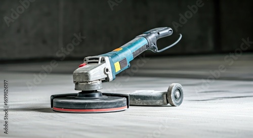 Power grinder on concrete floor