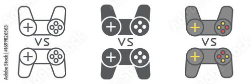Multiplayer game icon, video games and gamepad, game consoles sign vector graphics, editable stroke linear icon, eps 10.