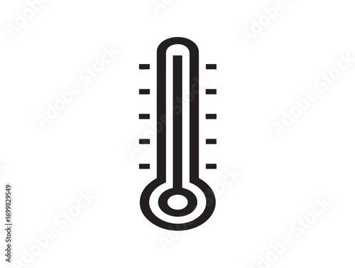 Stylish medical thermometer device icon in clean outline