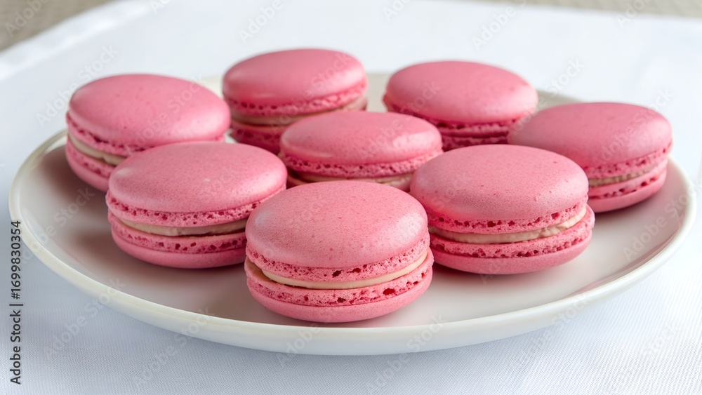 Fototapeta premium pink macarons on a plate