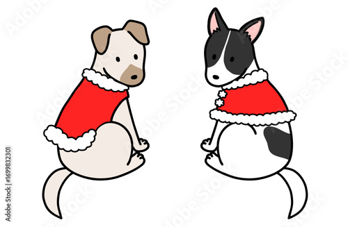 クリスマスコスチュームの犬・保護犬・雑種犬
