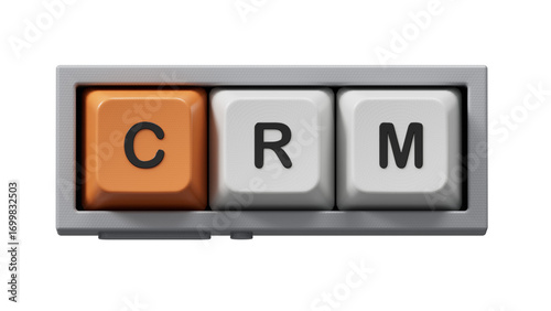 CRM letter on Computer keyboard keys, Customer Relationship Management concept.close up of Computer keyboard keys,Business Concept.Supports PNG files with transparent backgrounds.