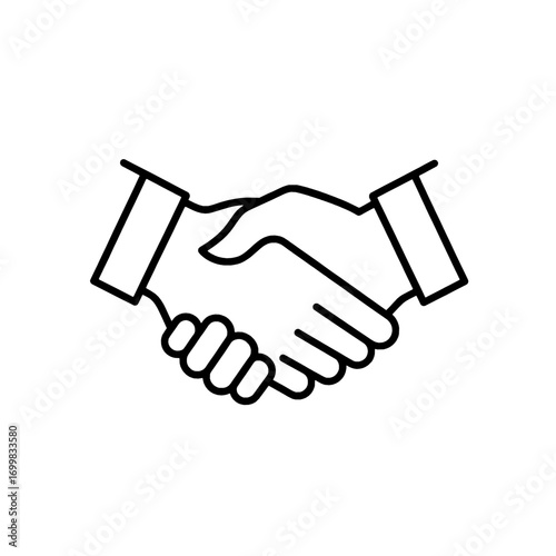 Handshake icon representing agreement and partnership with two hands shaking