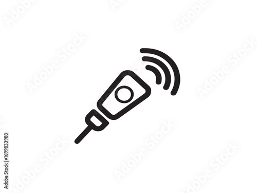 Minimalist line art of healthcare ultrasound scanning probe