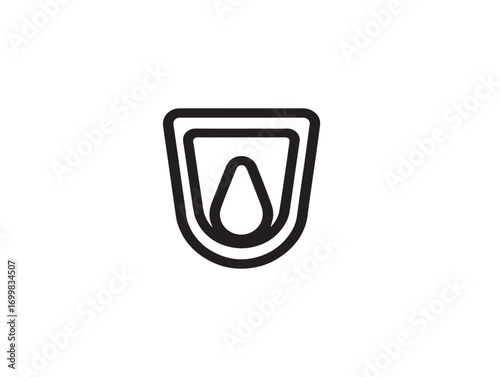 Clean vector line art medical urinal icon design