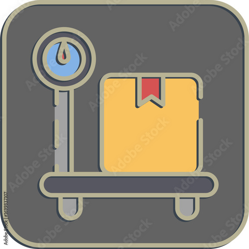 Icon weighting. Export import elements. Icon in embossed style.