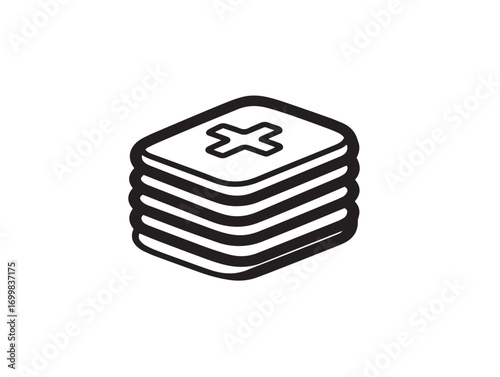 Healthcare wound dressing supplies illustration in clean vector drawing