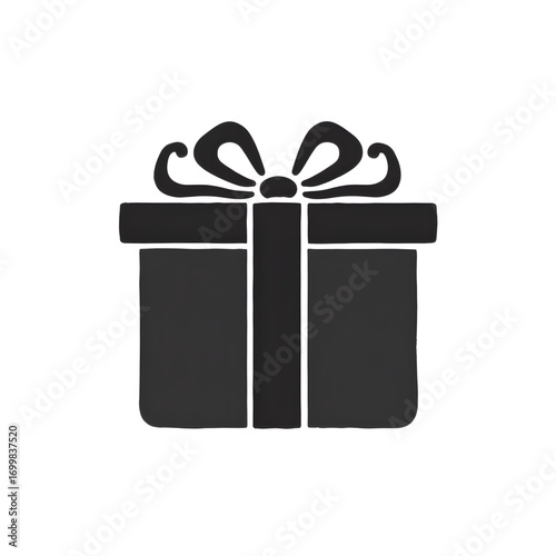 Gift of the Moment: A monochromatic illustration of a neatly wrapped present with a decorative bow, symbolizing generosity, surprise, and thoughtfulness. 