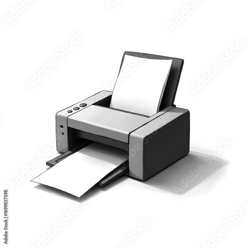 Printer in Operation: A sleek and modern printer, diligently printing a crisp document, epitomizes the efficiency and productivity of modern technology.