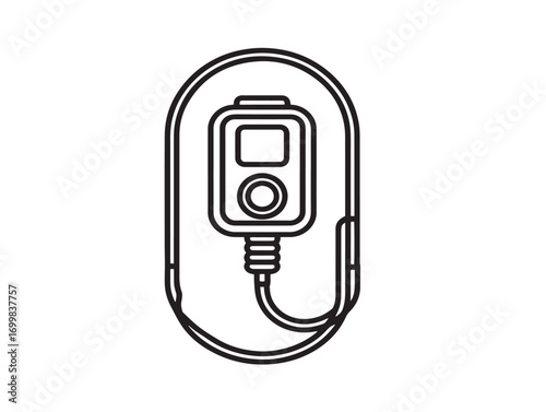 Professional healthcare wound vacuum device illustration in minimal vector style