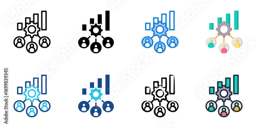 Customer Relationship Management icon set multiple style collection 
