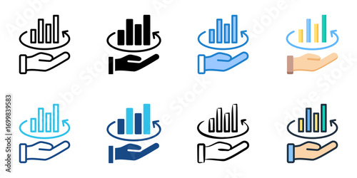 Financial Modeling icon set multiple style collection 
