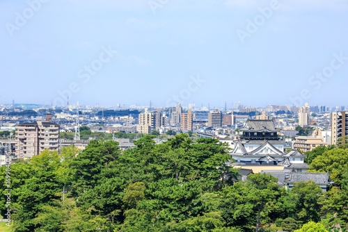 岡崎市、岡崎城と街並み