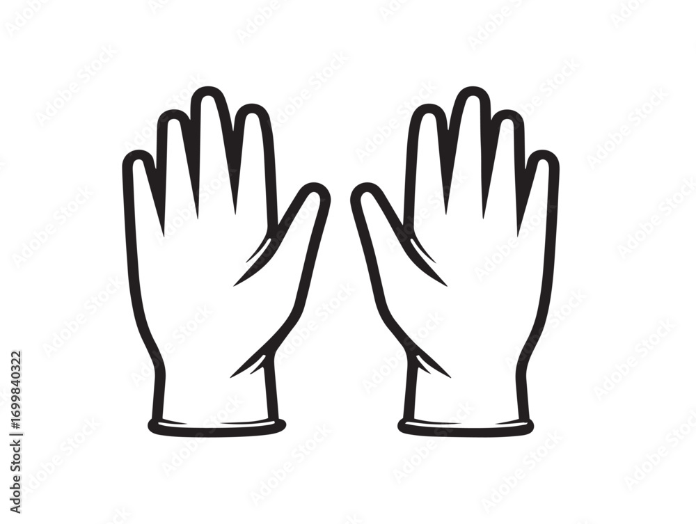 Obraz premium Elegant disposable nitrile gloves in flat vector style