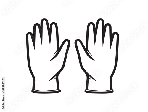 Elegant disposable nitrile gloves in flat vector style