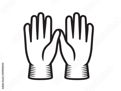 Clean nitrile gloves medical equipment line art vector