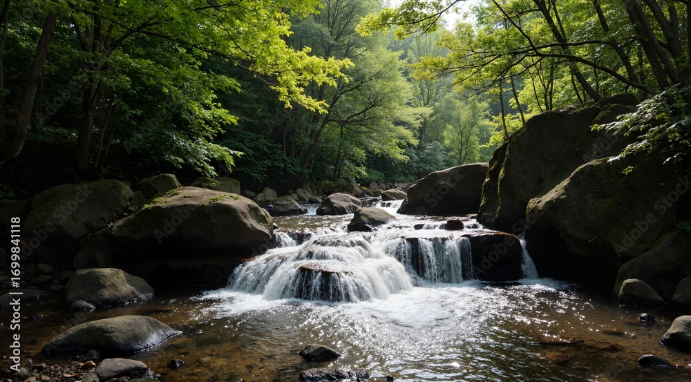 Fototapeta premium small waterfall in the forest