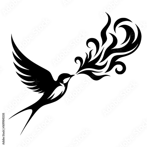 Silueta de golondrina de fuego
