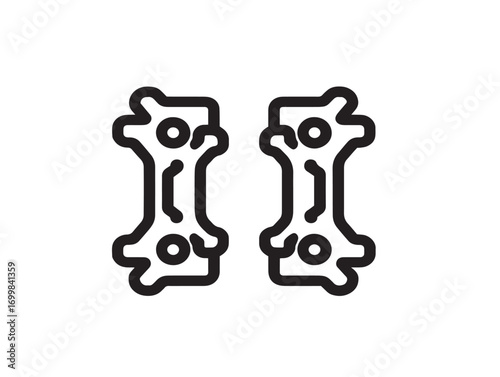 Flat orthopedic braces healthcare equipment vector drawing