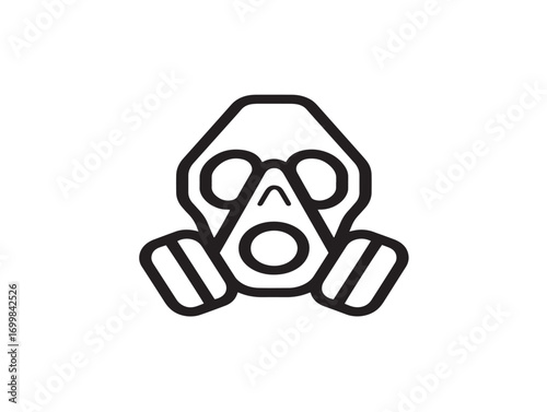 Elegant patient oxygen mask medical equipment vector symbol