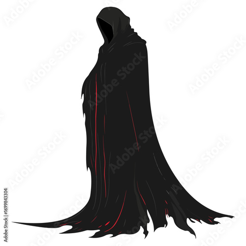 death cape, dress up, halloween, festival, vector, transparent background, cape, icon, model, style, cloak, hood, costume, ghost, dark