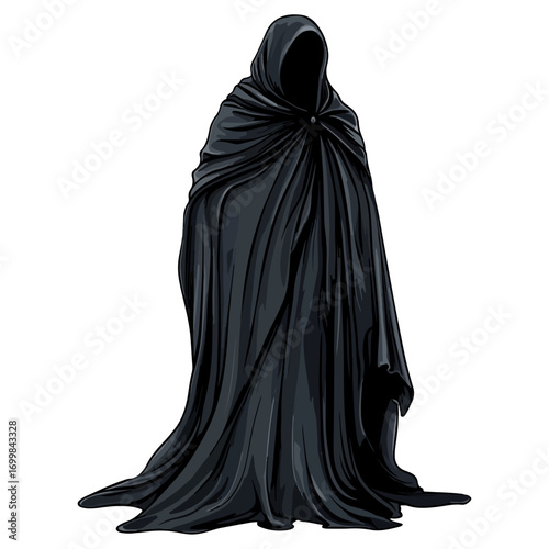 death cape, dress up, halloween, festival, vector, transparent background, cape, icon, model, style, cloak, hood, costume, ghost, dark