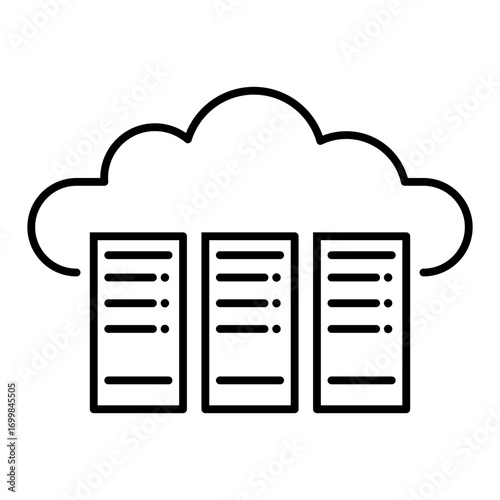 data center line icon with editable stroke