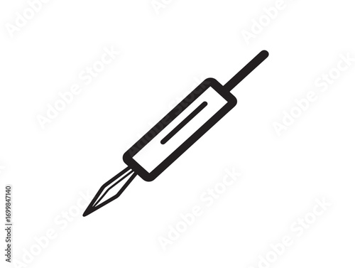 Clean minimalist surgical scalpel icon in vector format
