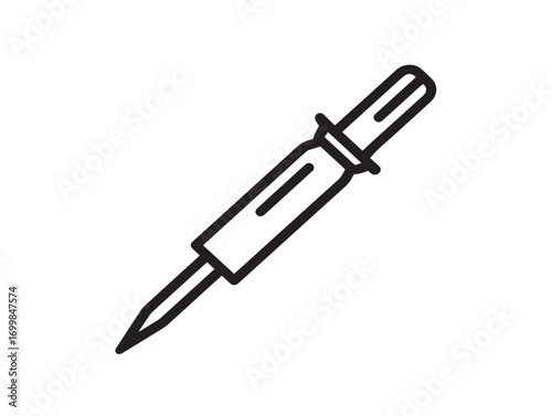 Flat vector illustration of minimal surgical scalpel tool
