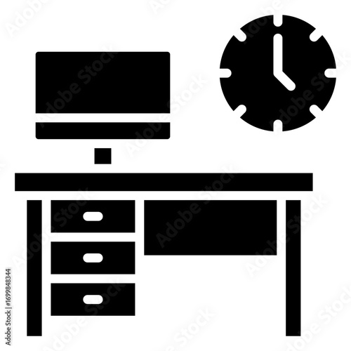 Office Clock Icon Element For Design
