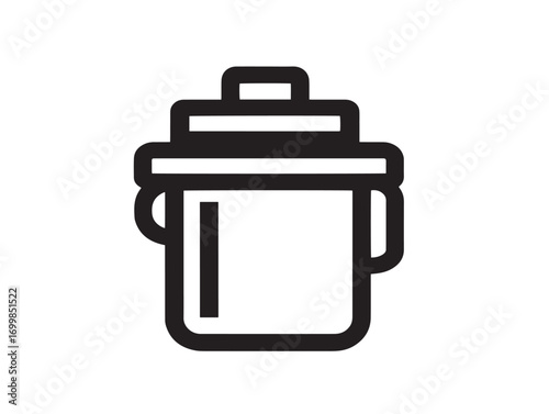 Modern suction canister equipment in minimal vector style