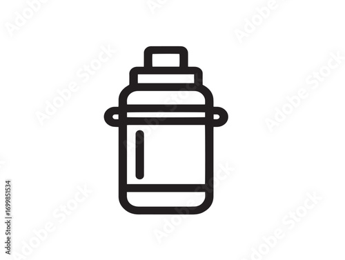 Clean vector line art suction canister medical icon
