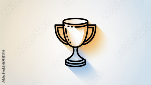 Trophy icon vector illustration, achievement award prize cup winner champion success victory symbol design 100