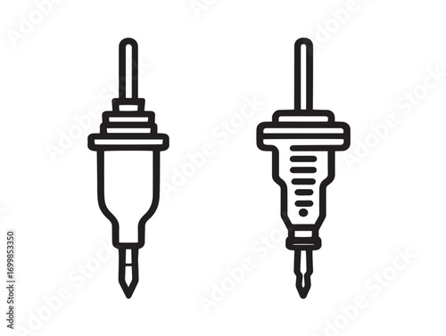 Clean vector line art advanced surgical drills equipment
