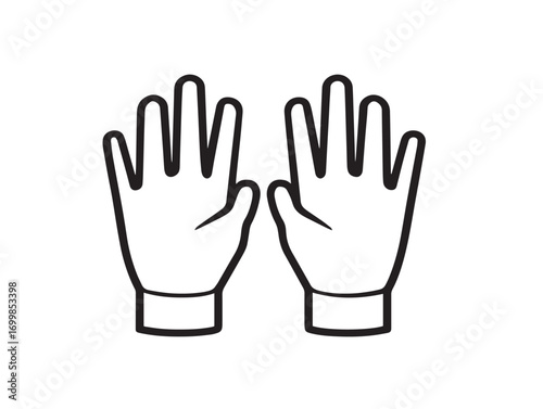 Clean vector line art protective surgical gloves medical