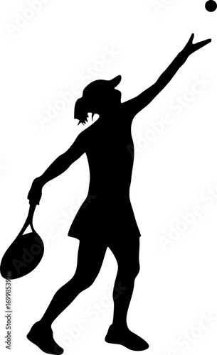 tennis player silhouette vector eps3
