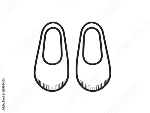 Clean vector line art surgical shoe covers medical