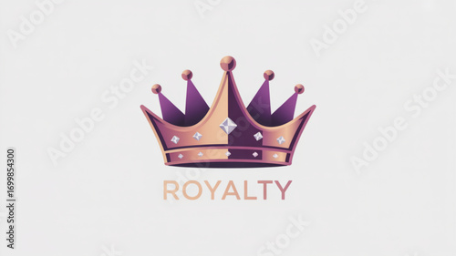 Crown royalty queen king tiara princess prince majestic power luxury symbol design vector illustration