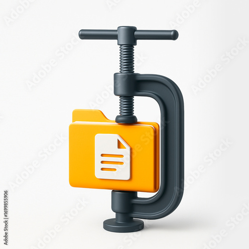 compressed archive icon, compressing a file with a clamp tool