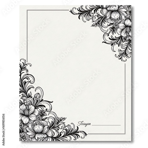Ink-Drawn Floral Frame