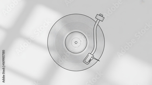 Vintage record player vinyl lp turntable music audio dj retro sound system musical equipment entertainment  100
