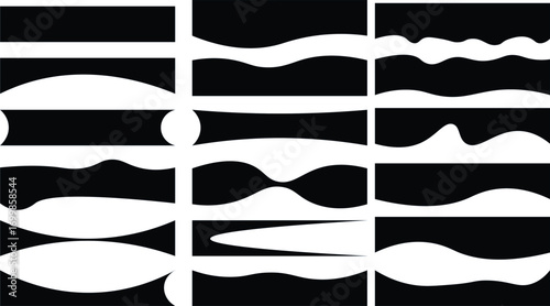set of black and white vector silhouettes