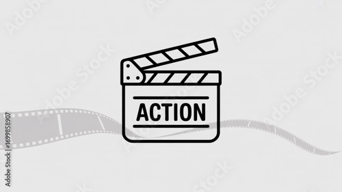 Action movie clapperboard film industry filmmaking cinema production director scene take hollywood icon