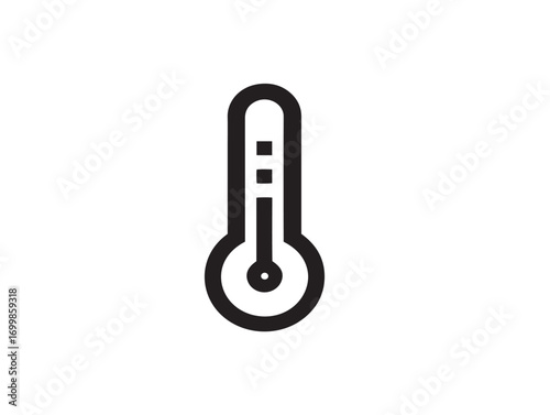 Clean vector line art clinical thermometer drawing