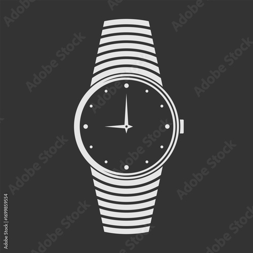 Hand wrist watch isolated. Vector illustration