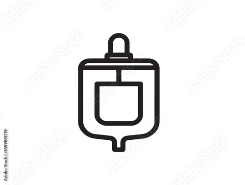 Sterile urine collection bag icon in vector