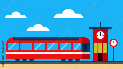 Illustration of a train at the station